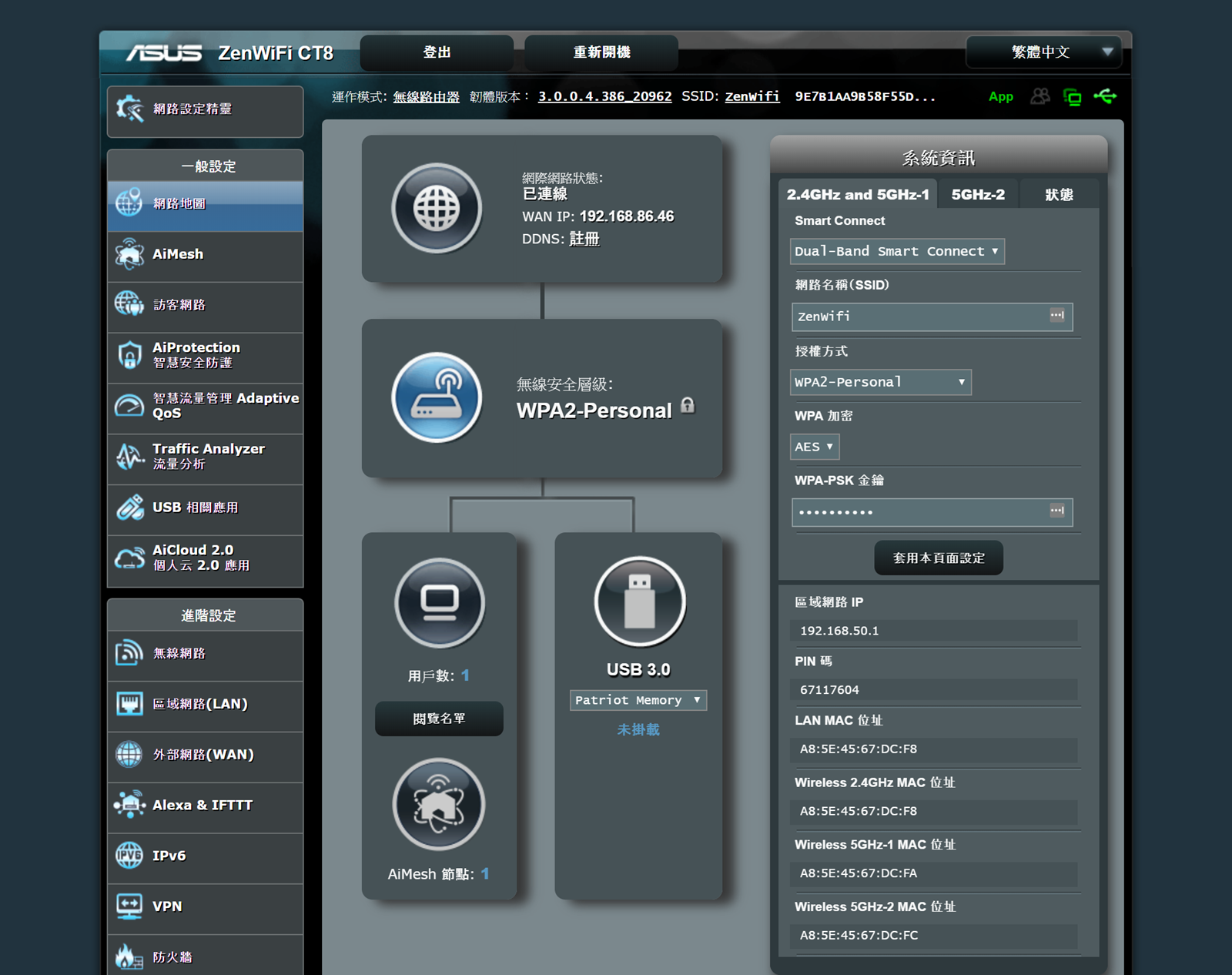 極簡設計超威效能 Mesh 網路最強機種 ZenWiFi AC (CT8) 網狀無線路由系統開箱評測 @3C 達人廖阿輝