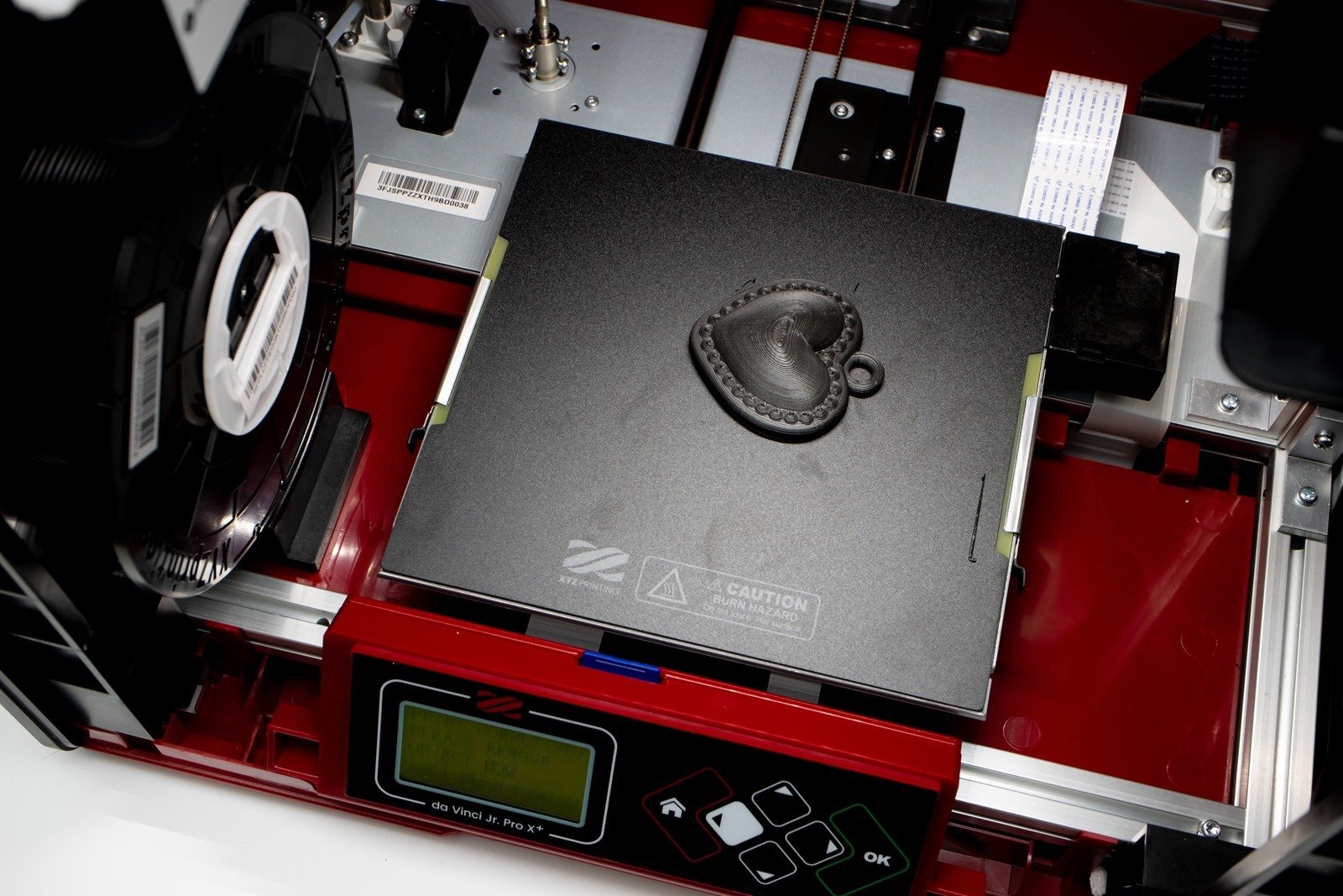 多功能3D列印機-da Vinci Jr. Pro X+，測試列印心型配件