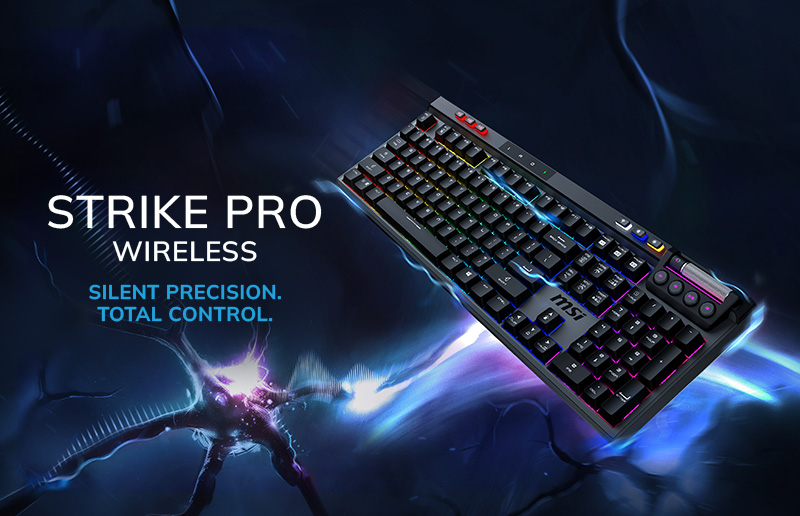 超靜音！MSI STRIKE PRO WIRELESS 無線靜音電競鍵盤登場 @3C 達人廖阿輝