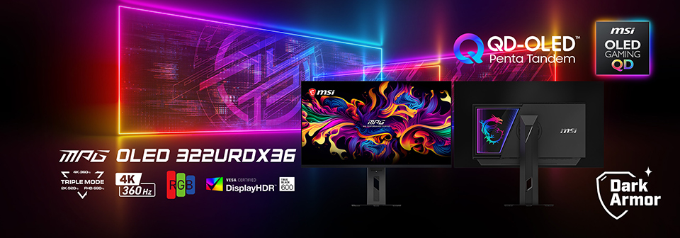 MSI COMPUTEX 2026 展出全球首款三模式 QD-OLED 電競螢幕 MPG OLED 322URDX36 31.5 吋 4K 360Hz 規格登場　開創 OLED 電競顯示器新紀元 @3C 達人廖阿輝