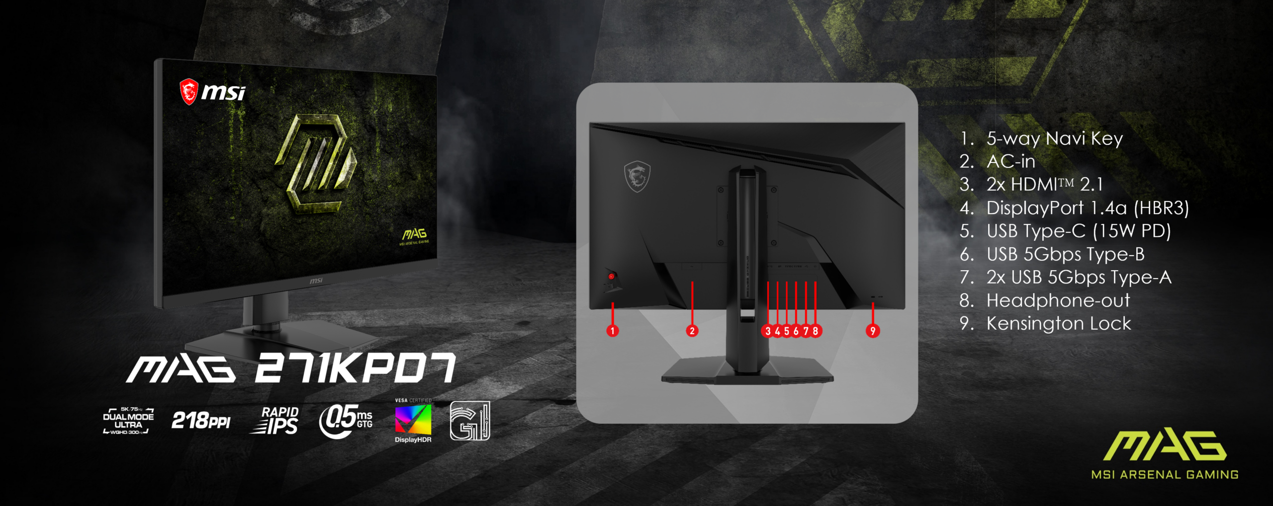 MSI 推出 27 吋 5K Dual Mode 雙模電競顯示器 MAG 271KPD7　一機切換 5K 高畫質與 300Hz 高速更新率　滿足創作、娛樂與電競需求 @3C 達人廖阿輝