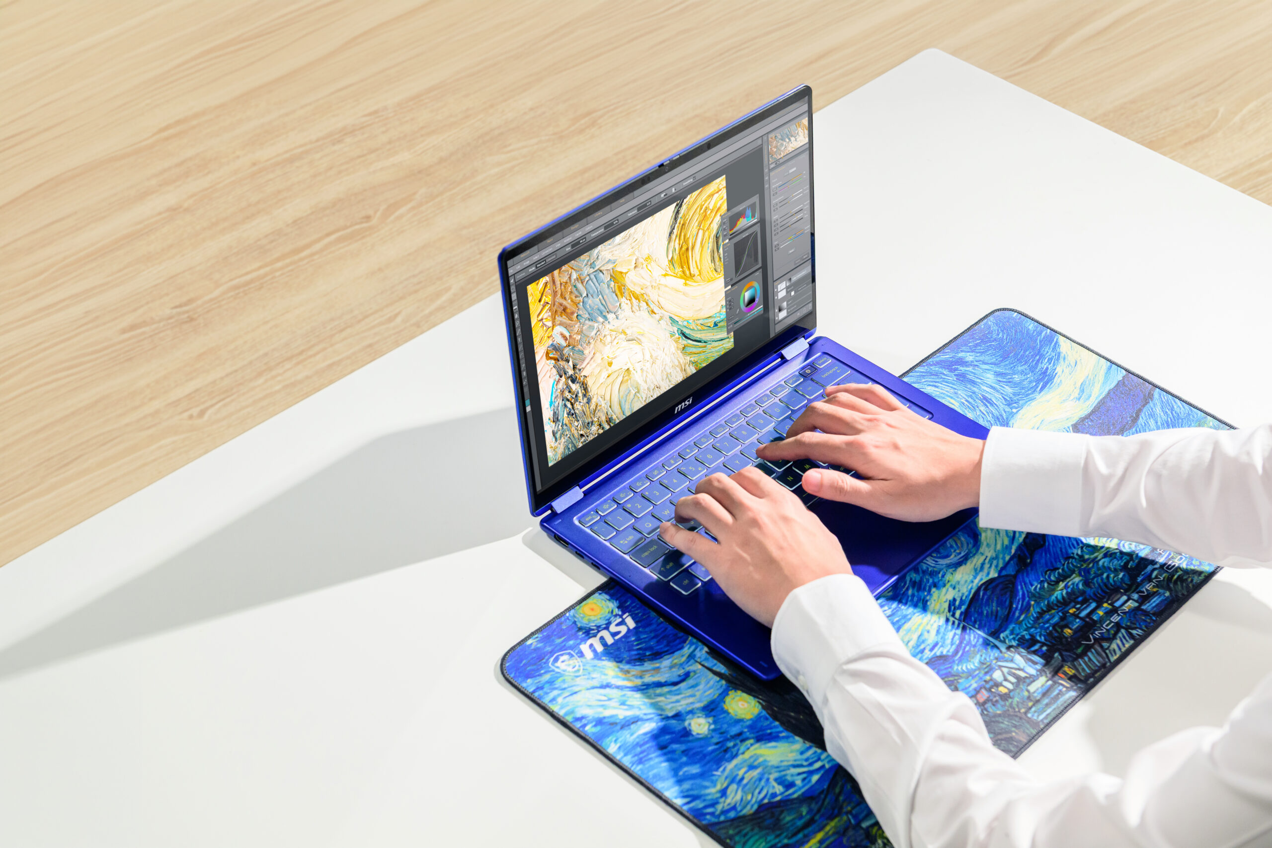 MSI Prestige 14 Flip AI+梵谷特仕版限量登場　致敬梵谷經典名作　2-in-1 AI 觸控筆電融合藝術與行動創作力