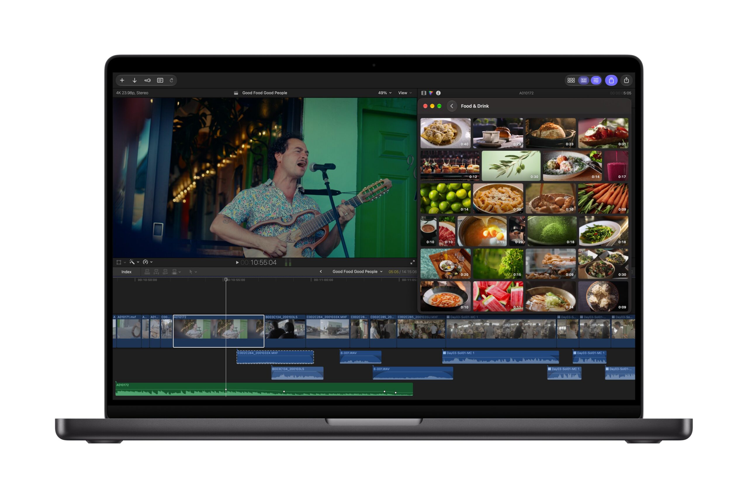 Final Cut Pro 內容中心的圖庫素材