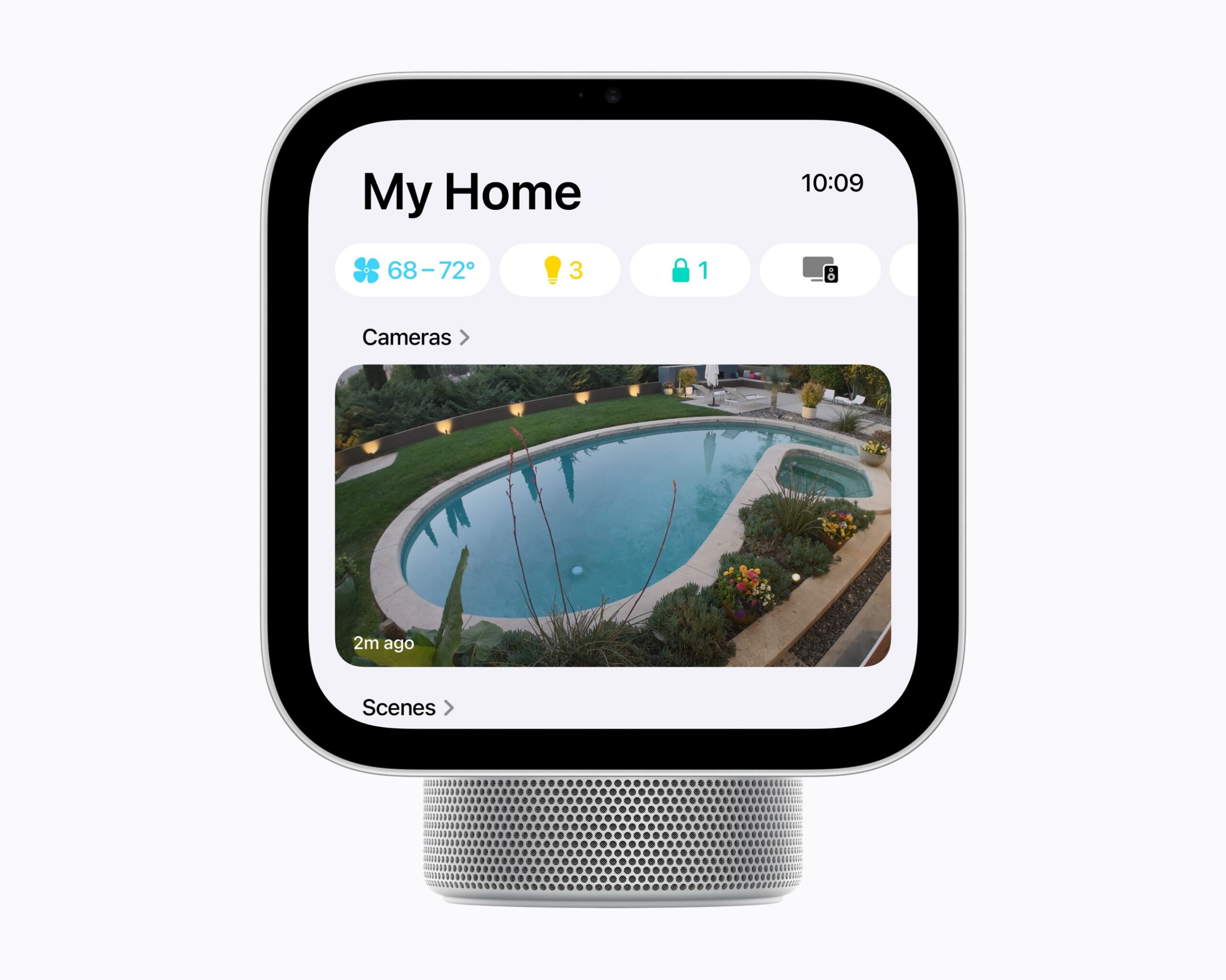 HomeView 可集中呈現攝影機畫面與家庭控制資訊。