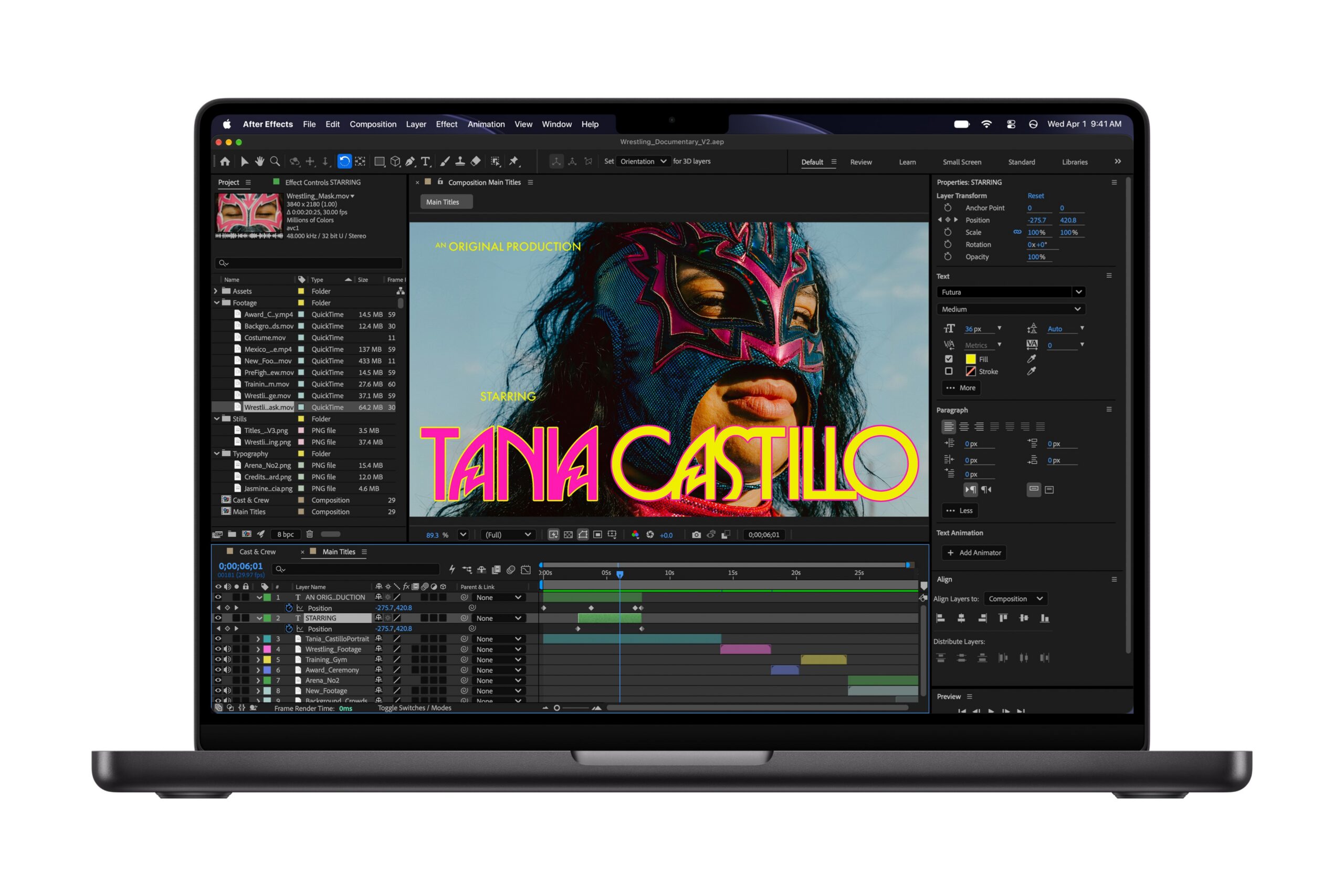 M6 MacBook Pro 執行 Adobe After Effects 創作工作