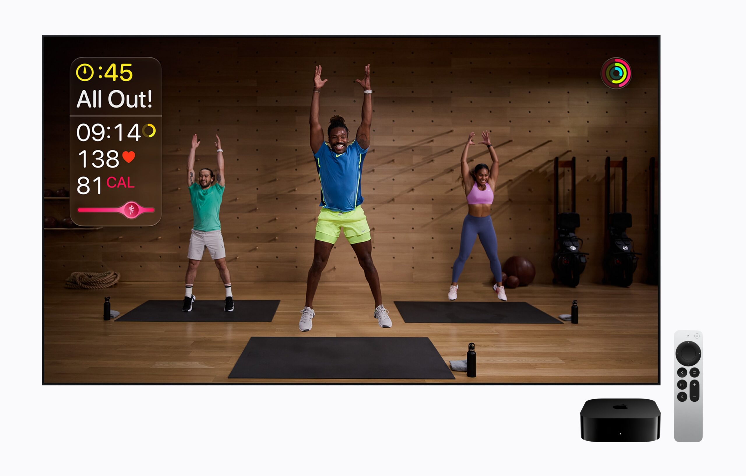透過 Apple TV 4K 在大螢幕觀看 Apple Fitness+ 訓練
