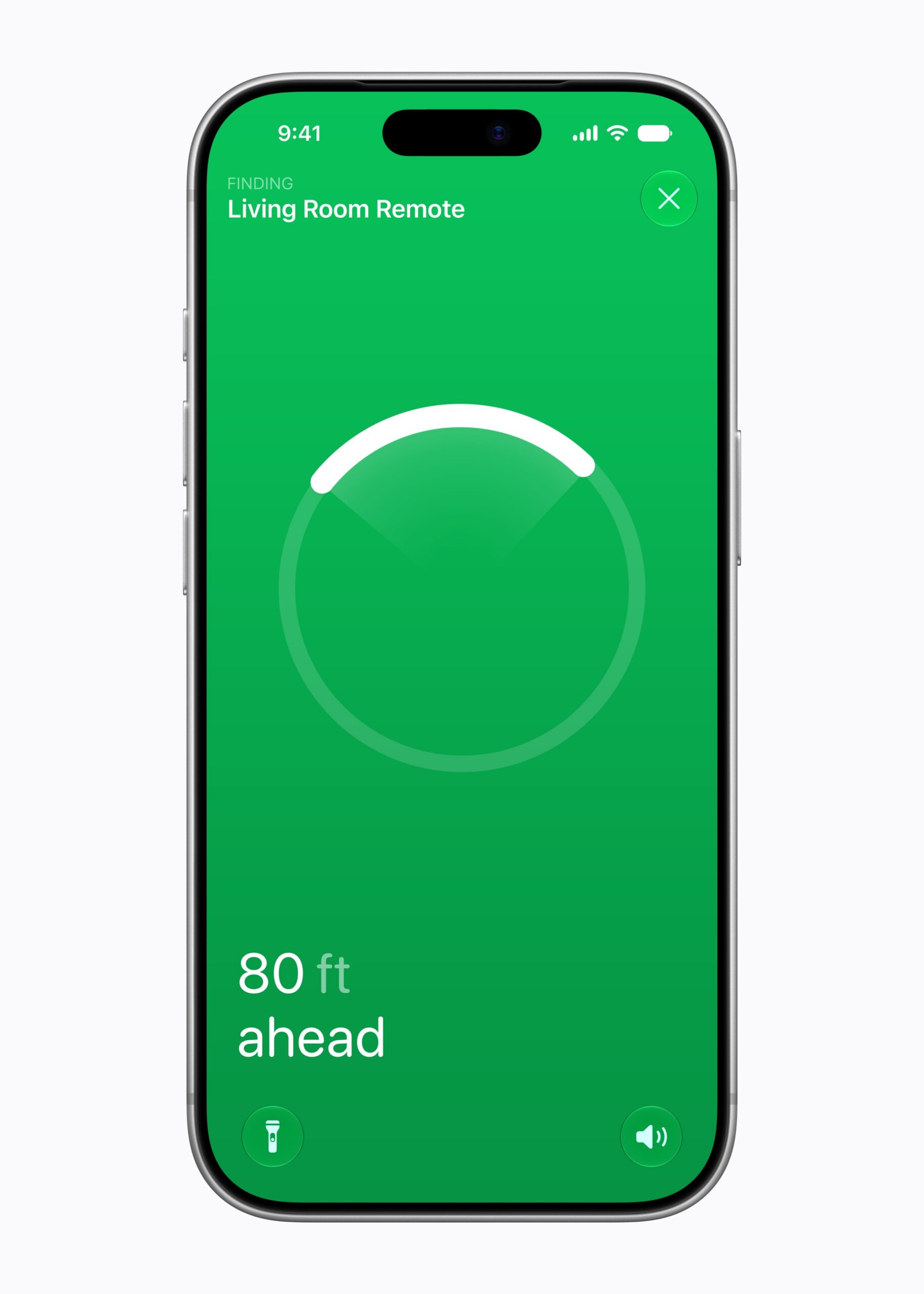 iPhone 精確尋找 Siri Remote 的方向與距離提示