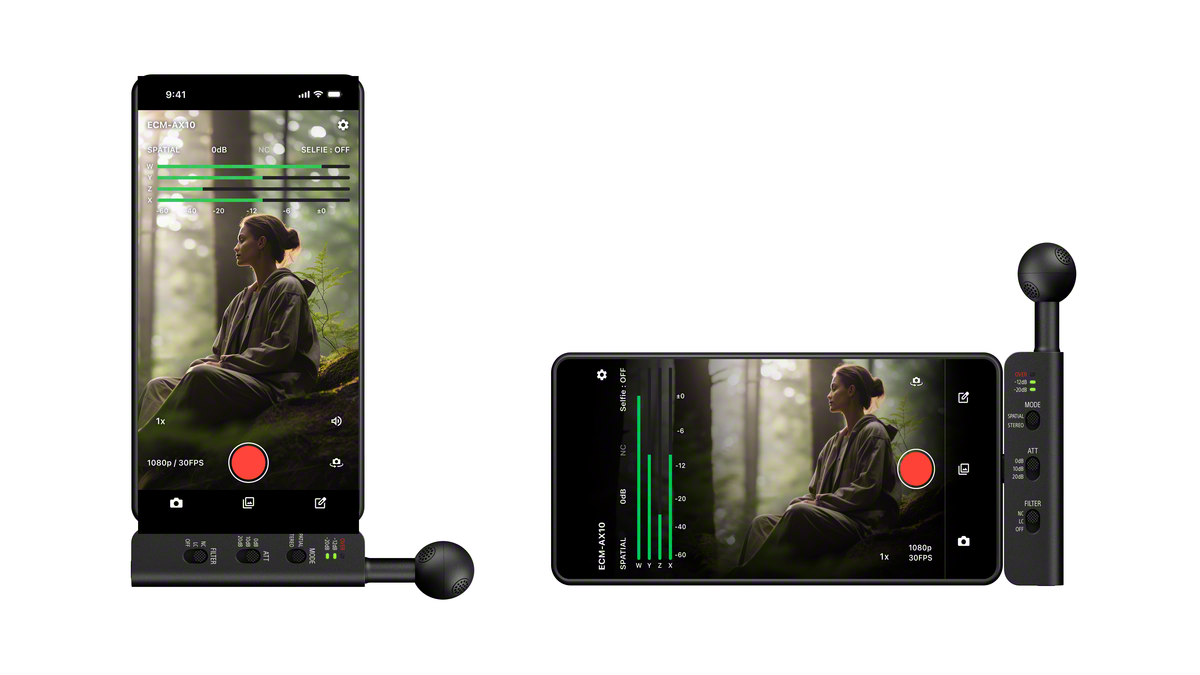 Sony 推出全球首款 Eclipsa Audio 認證手機麥克風 ECM-AX10　輕鬆打造沉浸式空間音訊　搭載四顆全指向性麥克風與 Sony 獨家空間音訊技術　結合手機直連與專屬 App，簡化行動影音創作流程